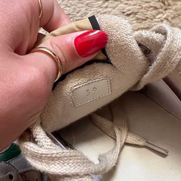Gucci Leather and Canvas Distressed Sneakers Size 8 - Picture 5 of 5
